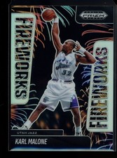 2024-25 Panini Prizm Black #23 Karl Malone Fireworks Silver