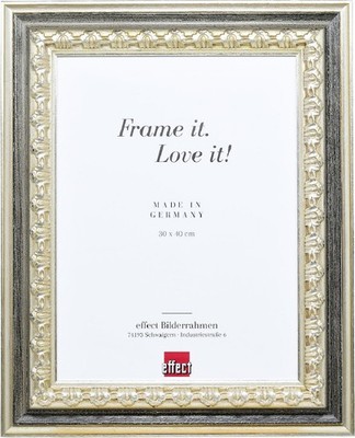 Effect Holz-Bilderrahmen Profil 80 silber 35x50 cm mit Antireflexglas