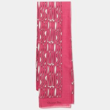Christian Dior Pink Printed Cotton Scarf