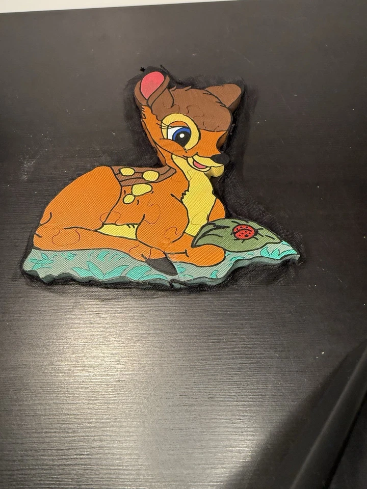 Vintage Walt Disney's BAMBI Wood  Puzzle Pre-owned Complete Hand Painted  Lk New - Image 4 of 4