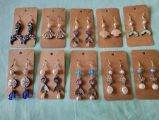 Lote de aretes perforados con temática de mar estrella de mar de playa cola de sirena divertido de verano