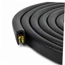 Edge Trim Black Fits 1/5 Inch 4.9mm , Leg 0.65 Inch 16.6mm , 3 Feet 1 Meter