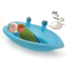 Bird Bath Tub Bowl Basin Hanging Birdbath Toy Pet Parrot Budgie Parakeet Cockati