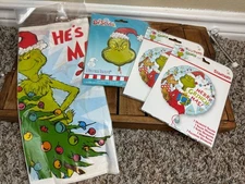 The Grinch Who Stole Christmas Balloon & Table Cover Party Decorations Lot