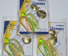 3 lures luck e strike Jimmy spinnerbait 1/2oz colorado gold blades firetiger