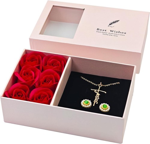 Women Gifts Ideas for Mother's Day Preserved Forever Rose Gift with Necklace USA