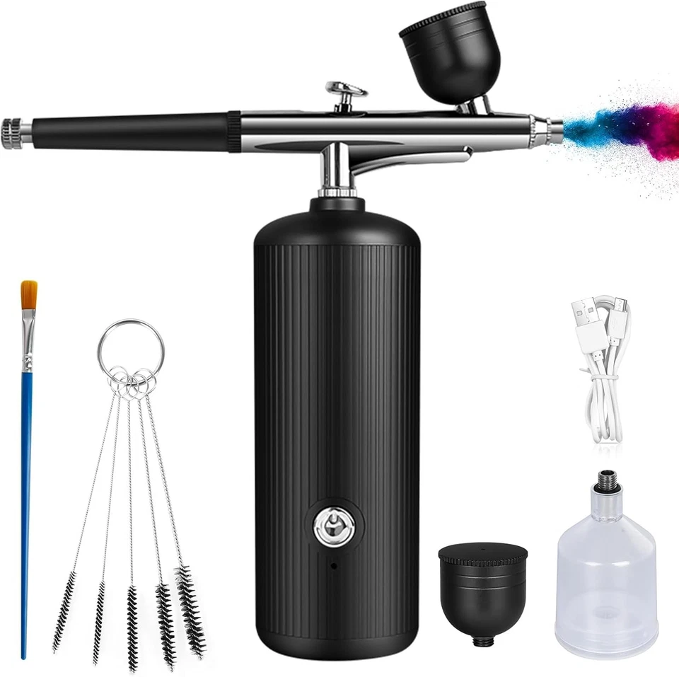 GARMEE Airbrush-Kit mit Kompressor - Wiederaufladbares, Tragbares, Verstopfungsfreies