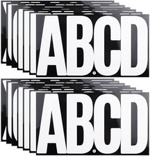 6 Inch Large White Letters Stickers, 76 Pieces Self Adhesive Alphabet