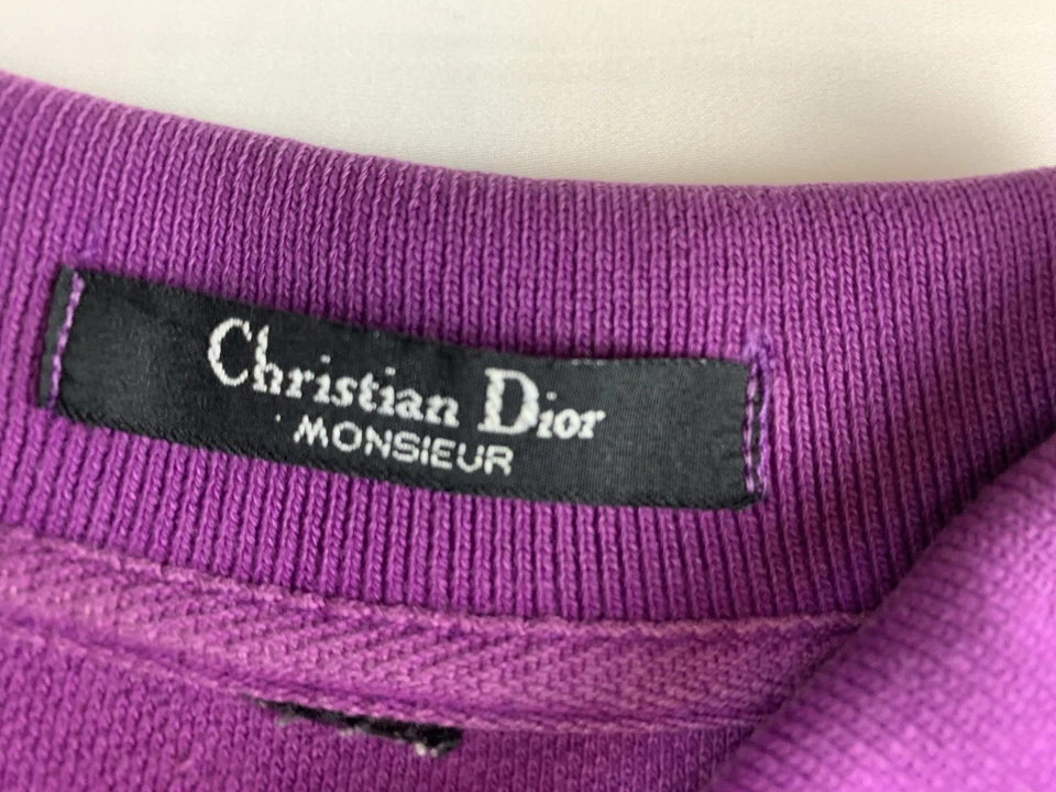 Polo vintage Y2K Christian-Dior grande con logotipo bordado púrpura Foto 2 de 4
