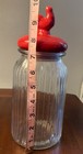 Glass Canister Jar w/ Ribbed Red Rooster Ceramic Lid | Farmhouse Kitchen Decor — photo 7