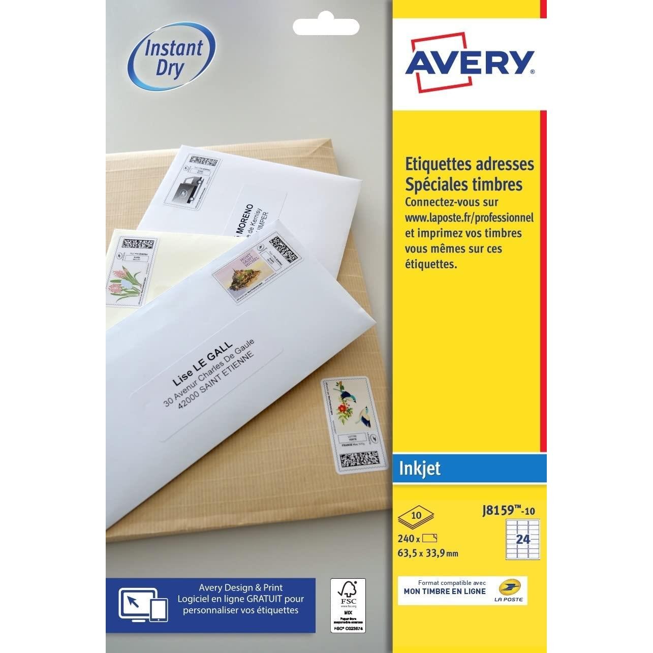 Avery étiquettes autocollantes pour identifier rapidement les fournitures scolaires des enfants