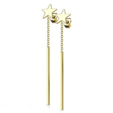 Star Stud Earrings Yellow Gold PVD Hypoallergenic Stainless Surgical Steel