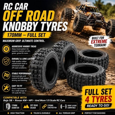 RC Auto Off Road Reifen 170mm Knobby Wheels Baja 5B Rovan KM HPI vorne hinten