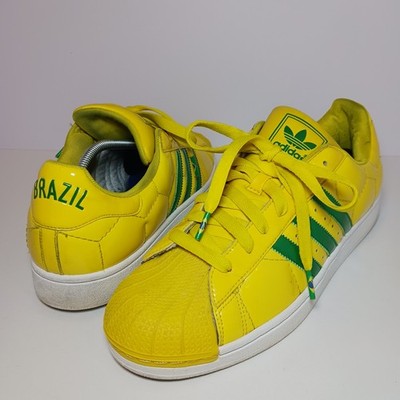 Adidas Limited Edition Mens World Cup Brazil Shoes Size 12 Yellow Green