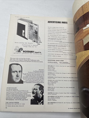 The Architectural Forum Magazine March 1972 beautiful Adverts- Art MCM Design F9 - Picture 16 of 18
