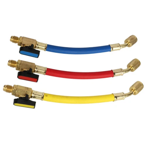 3pcs 1/4 SAE Refrigerant Charging Hose 4000 PSI Manifold Gauge Hose 22 cm - Picture 2 of 8
