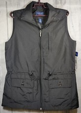 Chaps Denim Black Windbreaker Vest Jacket Coat Size Medium 19x26 NOS