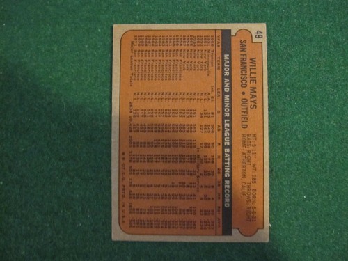 1972 Topps Baseball Card #49 Willie Mays EX -- San Francisco Giants -- HOF - Picture 4 of 9