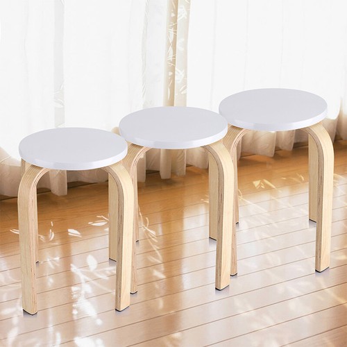 Taburete de madera, taburete de madera antideslizante taburete apilable salón taburete de cocina - Imagen 3 de 12