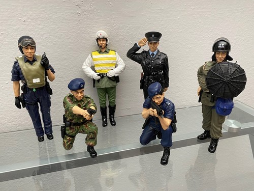 Raro conjunto de figuras de acción de escolta de la policía de Hong Kong SDU PTU coleccionables - Imagen 2 de 3