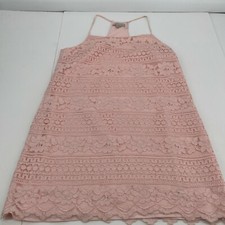1 State Womens Dress Small Party Pink Lace Crochet Sleeveless Preppy Party New