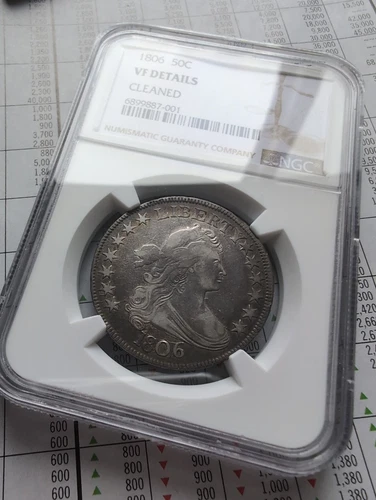 1806 Draped Bust Half Dollar Pointed 6 Stem NGC VF Details