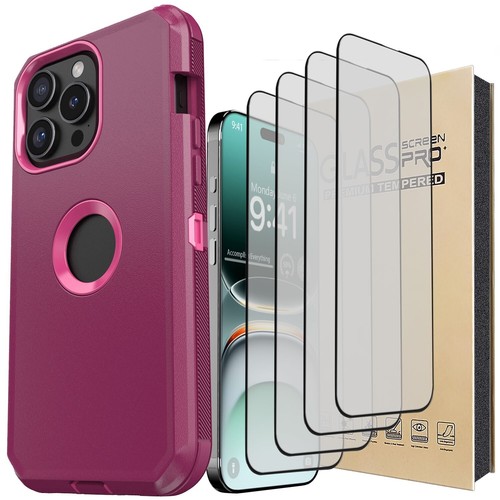 For iPhone 15/15 Plus/15 Pro/Pro Max Case Hybrid Rugged Cover / Screen Protector - Picture 38 of 55