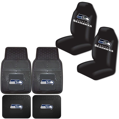 NFL Seattle Seahawks Car Truck Front Back Rubber Floor Mats & Seat