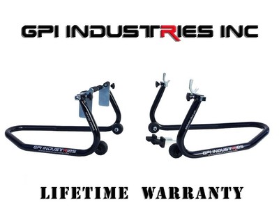 Universal Front Head Lift and Rear Motorcycle Sportbike Paddock Race Stands Lifts for GSXR 600 750 1000 Hayabusa SV SV650 SV1000 R1 R6 R3 MT10 MT09 MT07 CBR 600rr 1000rr ZX6r Zx10r Zx14