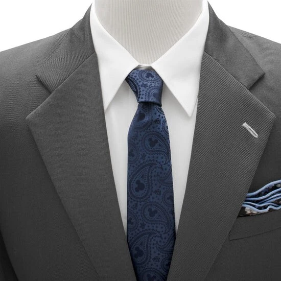 Disney Mickey Mouse Navy Paisley Men's Tie - Image 2 of 4