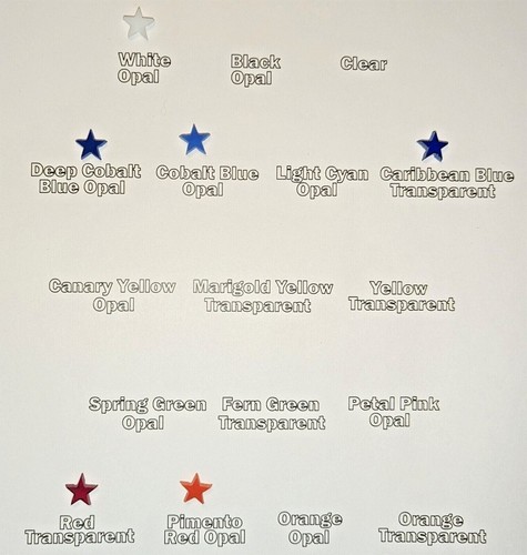 Estrellas precortadas de vidrio de 1/2" para fusión y mosaico - Coe 90 - vidrieras - fusible - Imagen 65 de 81