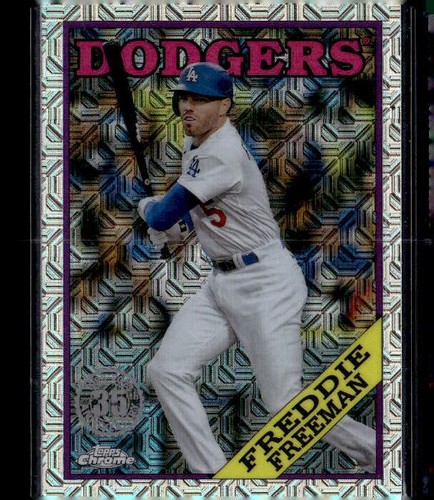 2023 Topps #T88C-100 Freddie Freeman 1988 Topps Baseball 35th Chrome Mojo
