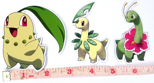 Chikorita, Bayleaf, Meganium - 3 Pokemon Vinyl Sticker Set - Picture 5 of 5