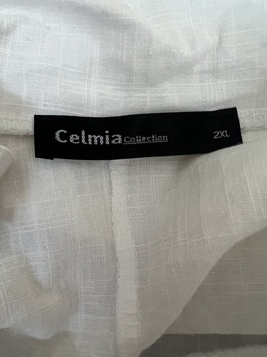 Celmia Cotton Mock Neck With Three Buttons Size 2XL Long Sleeve Pullover Blouse - Bild 10 von 13