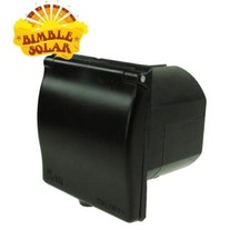 240V 16A Black Mains Flush Fit Socket - Shore Power inlet socket