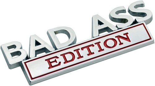 1x Bad Ass Edition Emblem Car Badges Badass 3D Sticker Decal Chrome Red - Picture 4 of 4