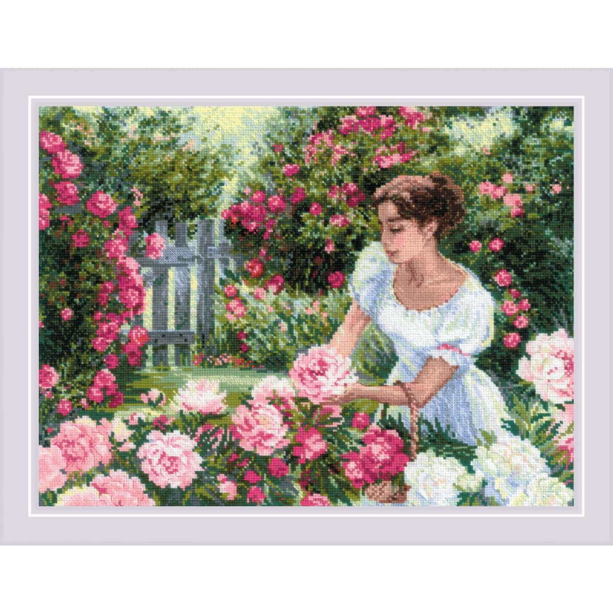 Riolis counted cross stitch kit ""In the Garden"", 40x30cm, DIY