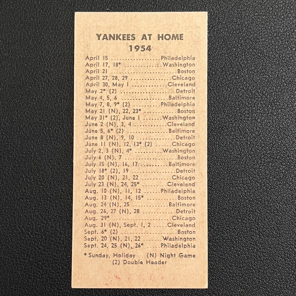 1954 NY Journal-American Gene Woodling New York Yankees Calendario EX+ sin pliegues Foto 2 de 2