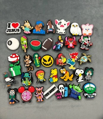 MIXED Shoe charms fit croc charms Tupac Weed Pigeon Stitch Spongebob Patrick Evil Eye