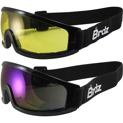 2 Birdz Robin Sport Skydiving Goggles Blue Mirror & Yellow Lenses