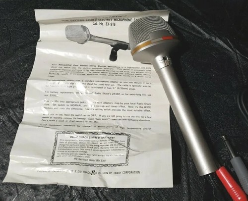 Realistic / Radio Shack ~ Condenser Microphone ~ 33-919 ~ Stereo Electret System - Picture 1 of 8