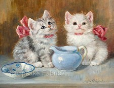 Sweet Kittens Crazy Quilt Block Multi Sizes H8