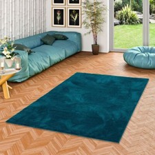 Luxus Super Soft Hochflor Langflor Teppich Silky Petrol