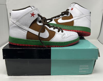 NIB 2014 Dunk High Premium SB Cali White Pecan Size