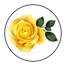 YELLOW ROSE ENVELOPE SEALS LABELS PARTY FAVORS STICKERS