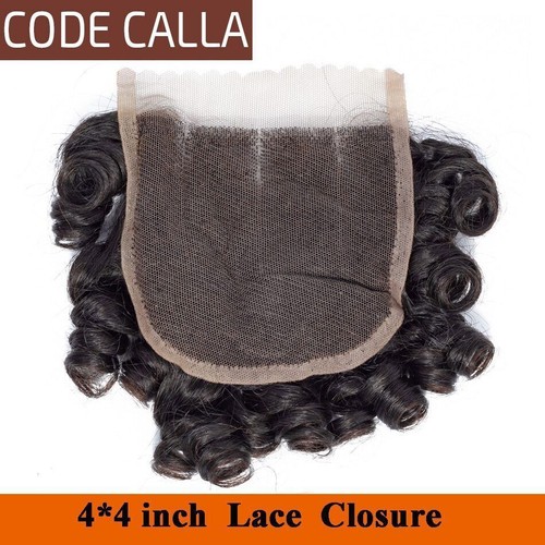 Code Calla federndes lockiges Haar 4*4 Spitzenverschluss malaysisch lockig Mittelteil - Bild 10 von 11