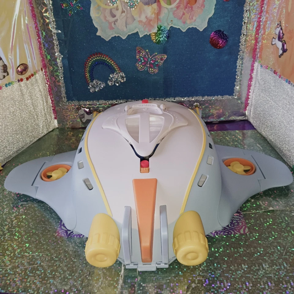 🦄Moose /Talking Sting Ray Shape Spacecraft/Plane Lights Up w/Ramp 16"L Playset! - Image 4 of 4
