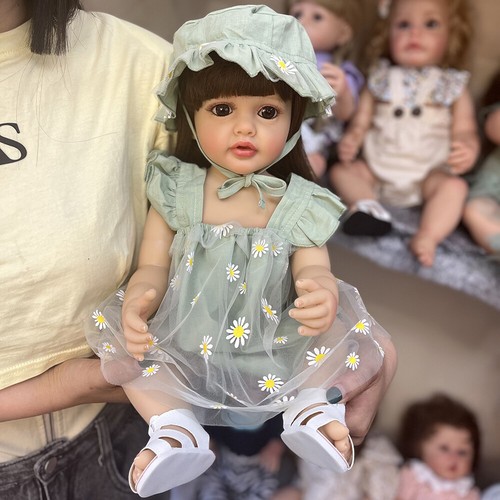 22 Zoll Ganzkörper Silikon Vinyl Reborn Baby Puppe Kleinkind Mädchen schönes Neugeborenes - Bild 3 von 9