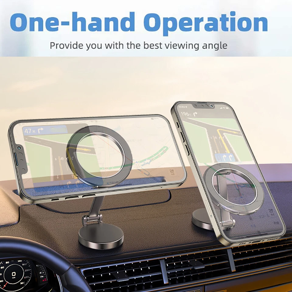 Ultra Magnetic Car Phone Mount Folding 360° Rotation All-Metal Cell Phone Holder - Image 3 of 4