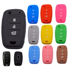 Fit HYUNDAI Venue Accent 3 Button Remote Smart Key Fob Silicone Skin Case Cover